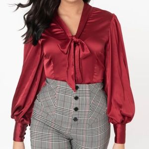UNIQUE VINTAGE Red Blouse